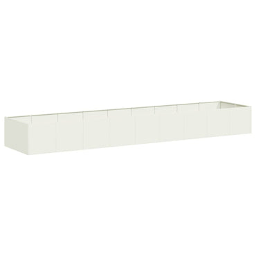 vidaXL Pflanzgefäß Weiß 360x80x40 cm Stahl