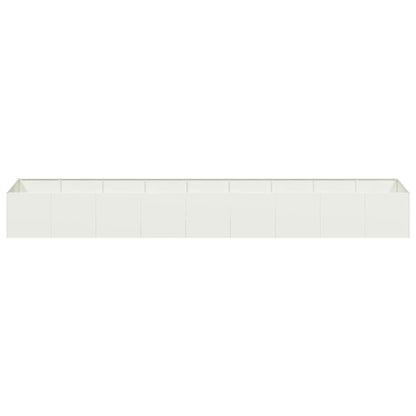 vidaXL Pflanzgefäß Weiß 360x80x40 cm Stahl