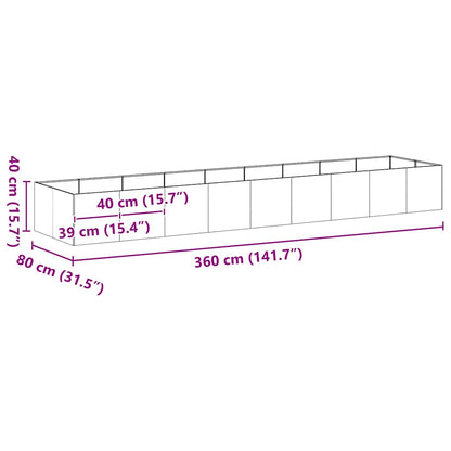 vidaXL Pflanzgefäß Anthrazit 360x80x40 cm Stahl