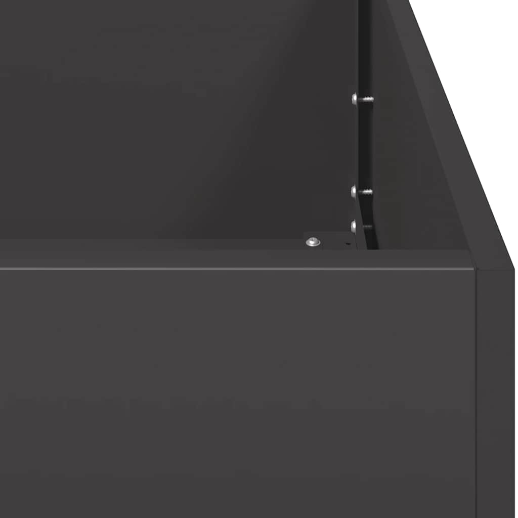 Pflanzkübel Schwarz 40x80x80 cm Stahl