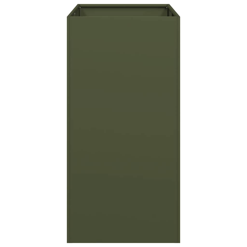 vidaXL Pflanzgefäß Olivgrün 40x80x80 cm Stahl