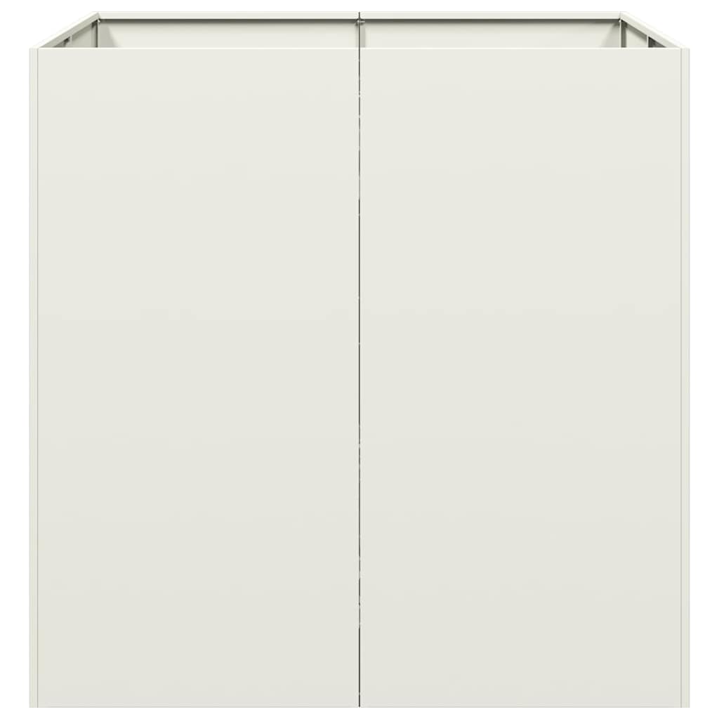 vidaXL Pflanzgefäß Weiß 80x80x80 cm Stahl