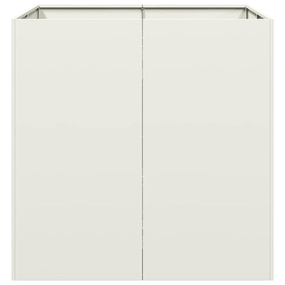 vidaXL Pflanzgefäß Weiß 80x80x80 cm Stahl