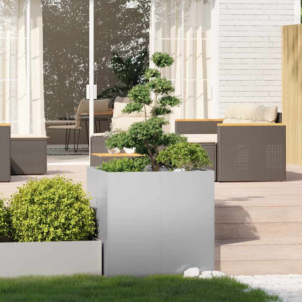 vidaXL Pflanzkübel 80x80x80 cm Verzinkter Stahl