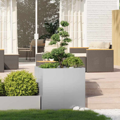 vidaXL Pflanzkübel 80x80x80 cm Verzinkter Stahl