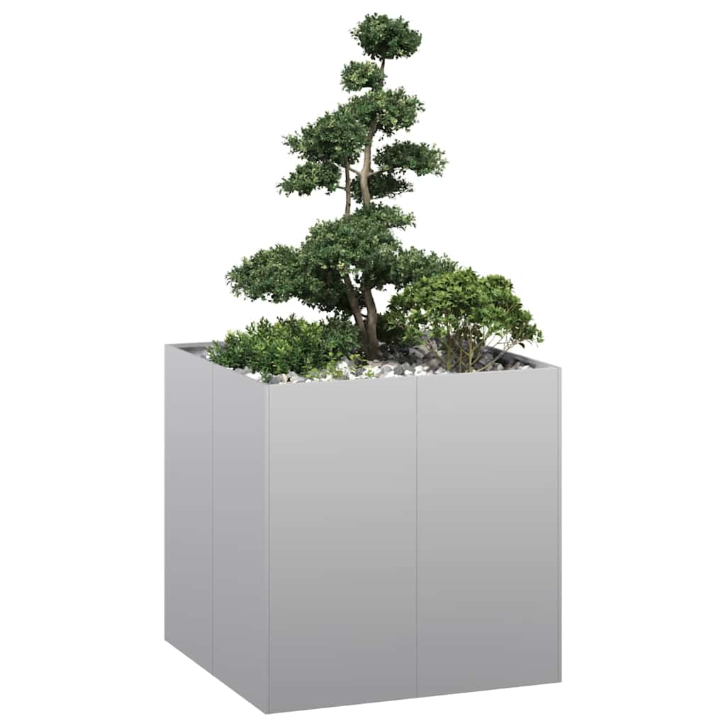 vidaXL Pflanzkübel 80x80x80 cm Verzinkter Stahl