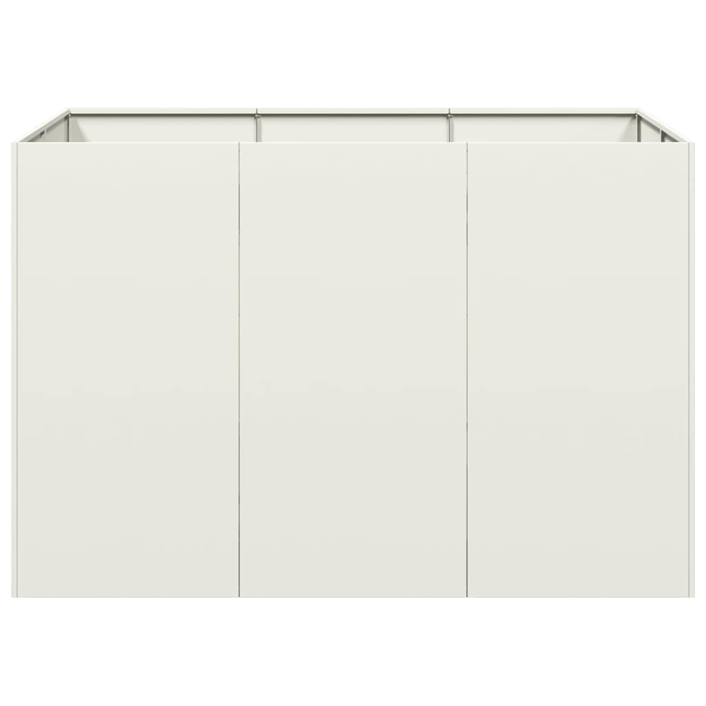 vidaXL Pflanzgefäß Weiß 120x80x80 cm Stahl