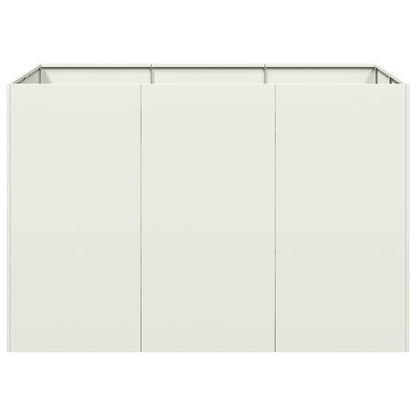 vidaXL Pflanzgefäß Weiß 120x80x80 cm Stahl