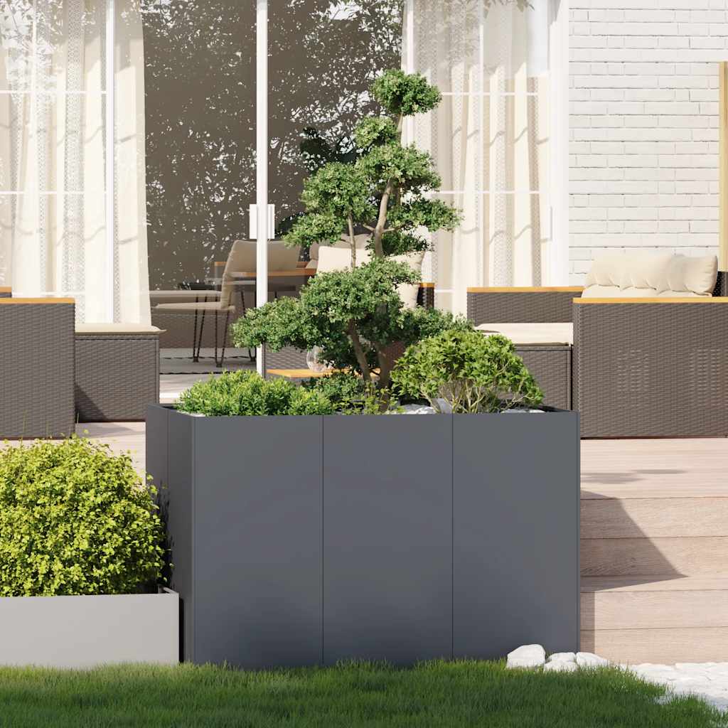 vidaXL Pflanzgefäß Anthrazit 120x80x80 cm Stahl