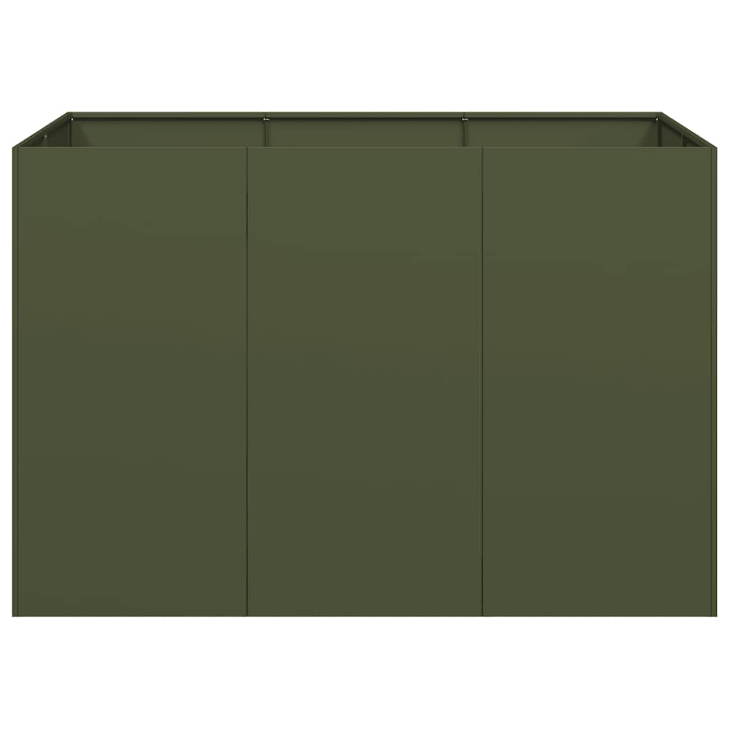 vidaXL Pflanzgefäß Olivgrün 120x80x80 cm Stahl