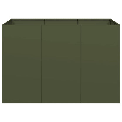 vidaXL Pflanzgefäß Olivgrün 120x80x80 cm Stahl