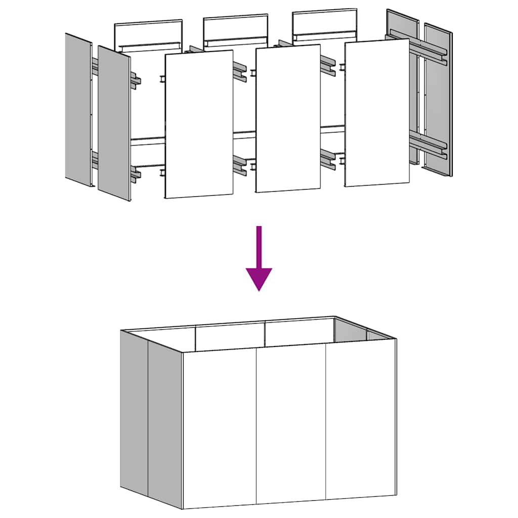 vidaXL Pflanzkübel 120x80x80 cm Verzinkter Stahl
