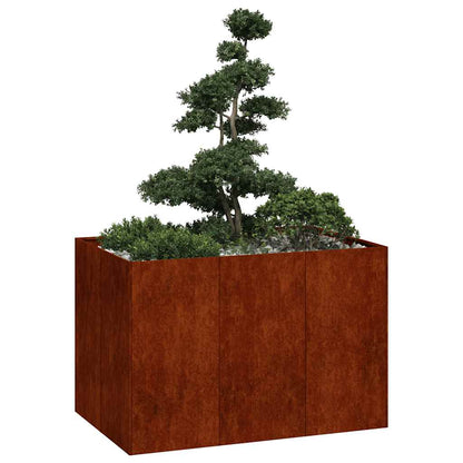 vidaXL Pflanzkübel Rostig 120x80x80 cm Wetterfester Stahl