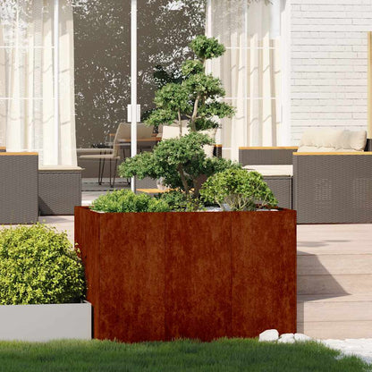 vidaXL Pflanzkübel Rostig 120x80x80 cm Wetterfester Stahl