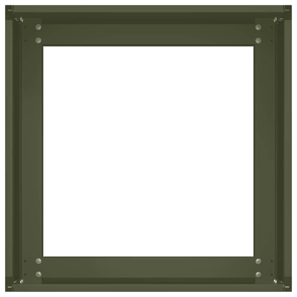 vidaXL Pflanzgefäß Olivgrün 40x40x30 cm Stahl