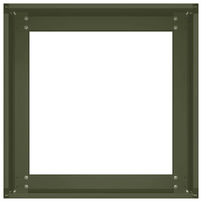 vidaXL Pflanzgefäß Olivgrün 40x40x30 cm Stahl