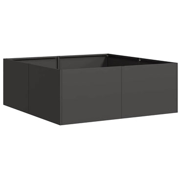 vidaXL Pflanzkübel Schwarz 80x80x30 cm Stahl