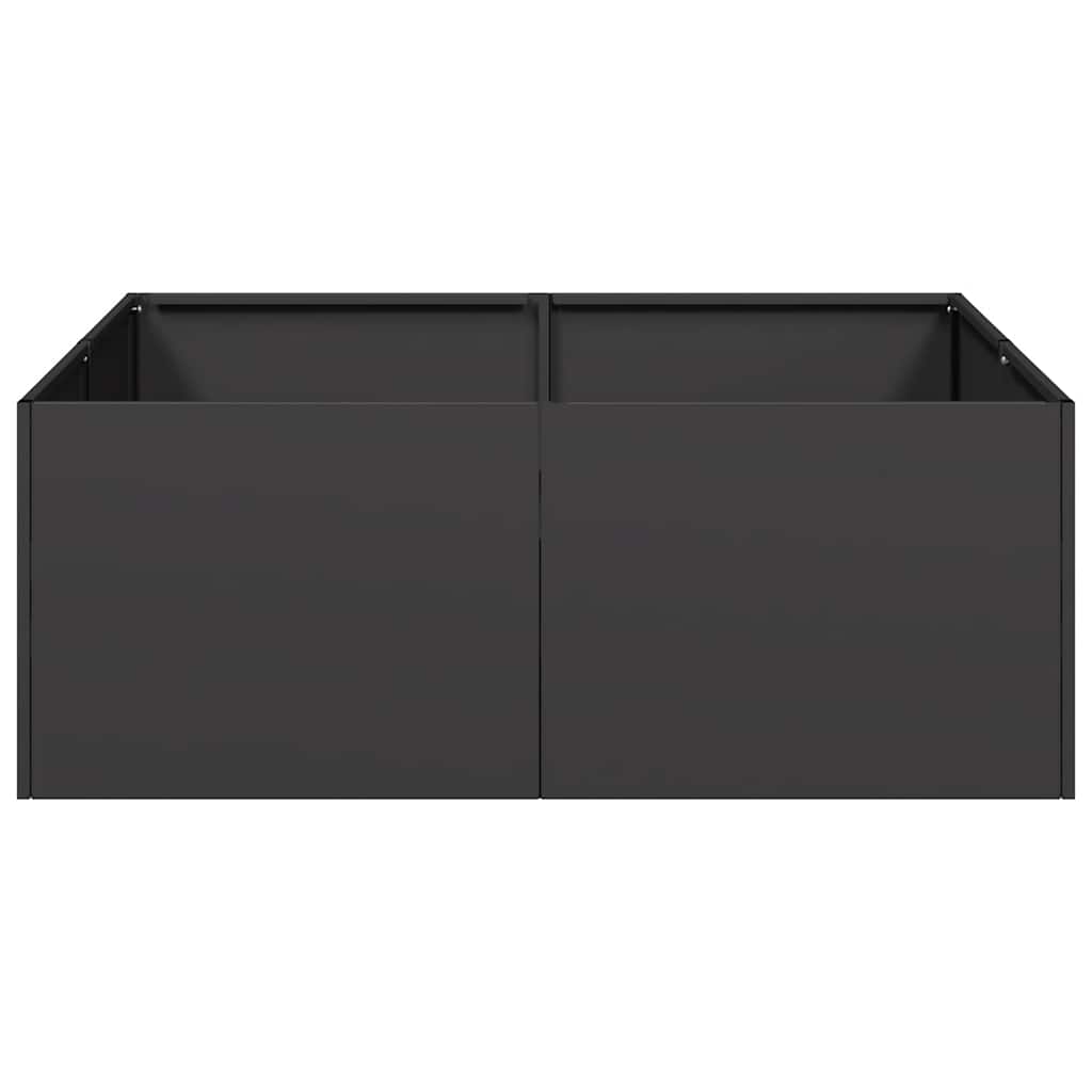 vidaXL Pflanzkübel Schwarz 80x80x30 cm Stahl