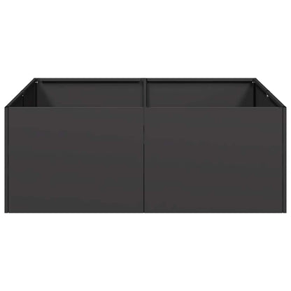 vidaXL Pflanzkübel Schwarz 80x80x30 cm Stahl