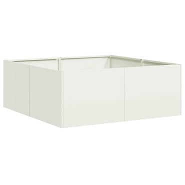 vidaXL Pflanzkübel Weiß 80x80x30 cm Stahl