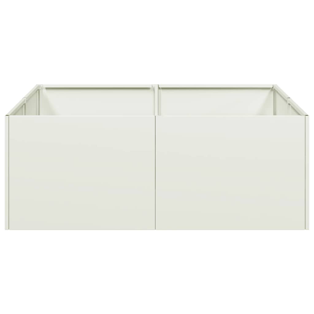 vidaXL Pflanzkübel Weiß 80x80x30 cm Stahl