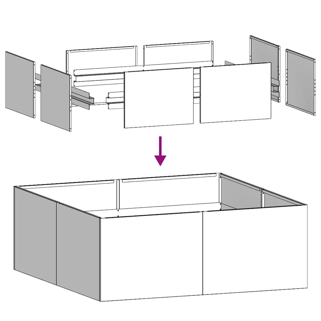 vidaXL Pflanzkübel Anthrazit 80x80x30 cm Stahl