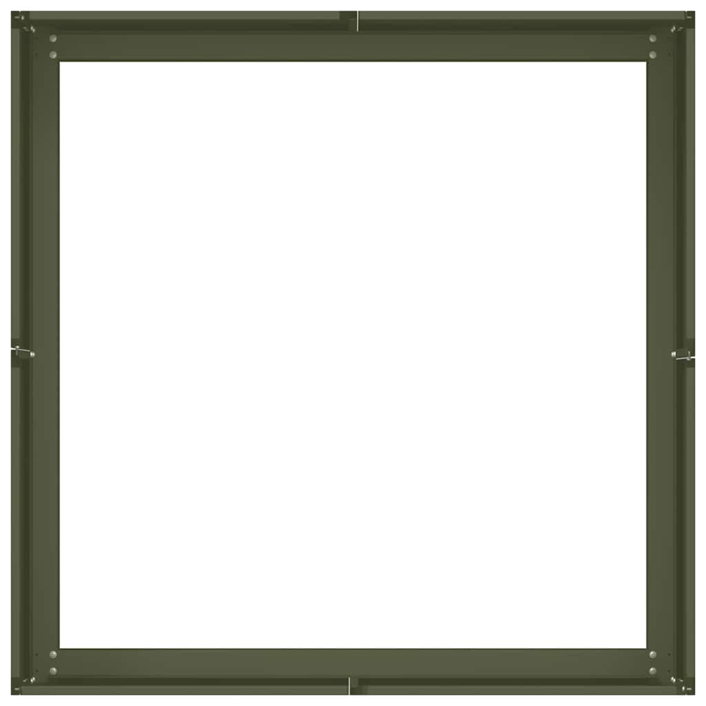 vidaXL Pflanzkübel Olivgrün 80x80x30 cm Stahl