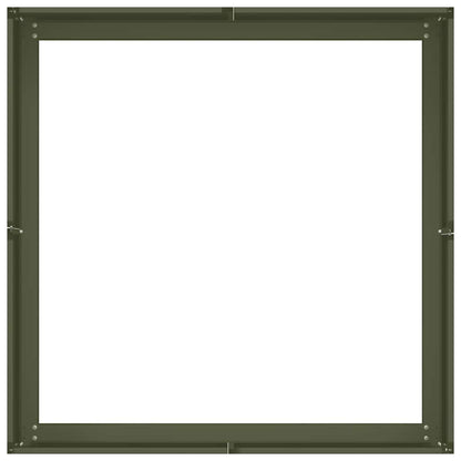 vidaXL Pflanzkübel Olivgrün 80x80x30 cm Stahl