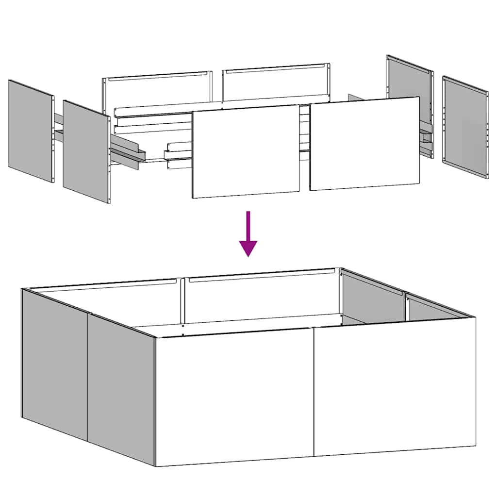 vidaXL Pflanzkübel 80x80x30 cm Verzinkter Stahl