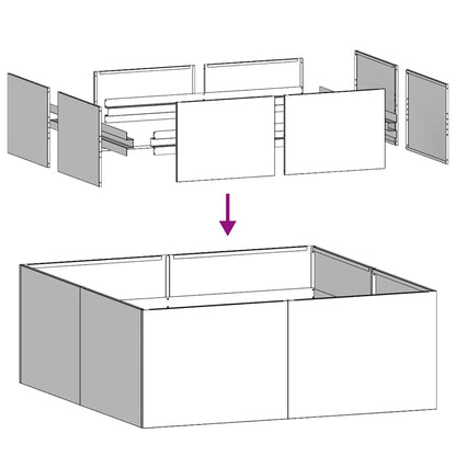 vidaXL Pflanzkübel 80x80x30 cm Verzinkter Stahl