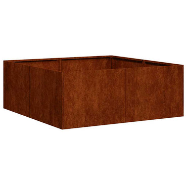 vidaXL Pflanzkübel Rostig 80x80x30 cm Wetterfester Stahl