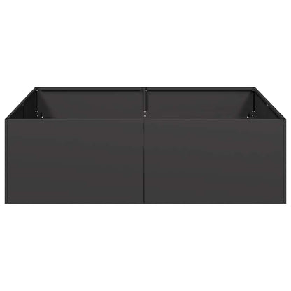 vidaXL Pflanzkübel Schwarz 100x100x30 cm Stahl