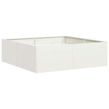 vidaXL Pflanzkübel Weiß 100x100x30 cm Stahl
