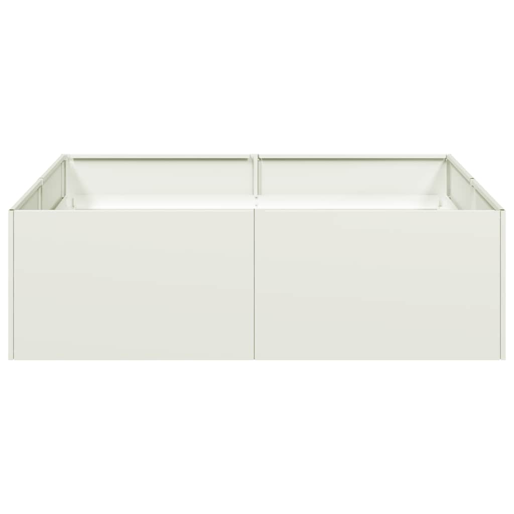 vidaXL Pflanzkübel Weiß 100x100x30 cm Stahl