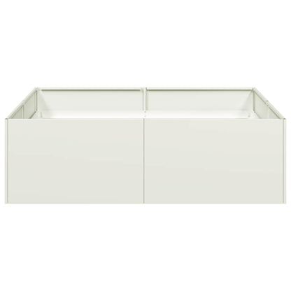 vidaXL Pflanzkübel Weiß 100x100x30 cm Stahl