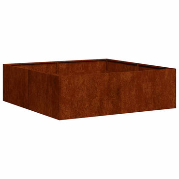 vidaXL Pflanzkübel Rostig 100x100x30 cm Wetterfester Stahl
