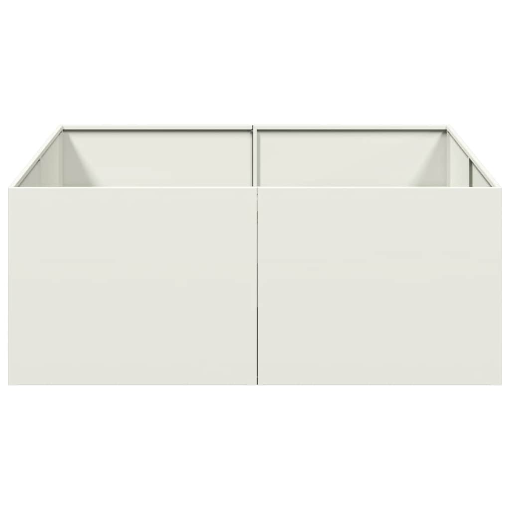 vidaXL Pflanzgefäß Weiß 100x100x40 cm Stahl