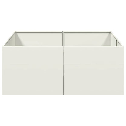 vidaXL Pflanzgefäß Weiß 100x100x40 cm Stahl