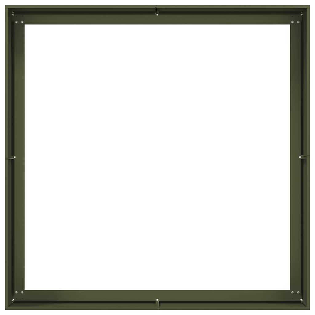vidaXL Pflanzgefäß Olivgrün 100x100x40 cm Stahl