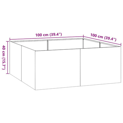 vidaXL Pflanzgefäß Olivgrün 100x100x40 cm Stahl