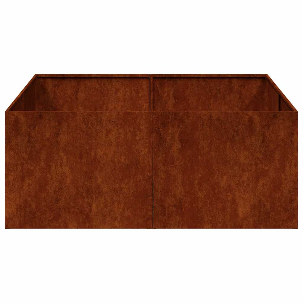 vidaXL Pflanzkübel Rostig 100x100x40 cm Wetterfester Stahl