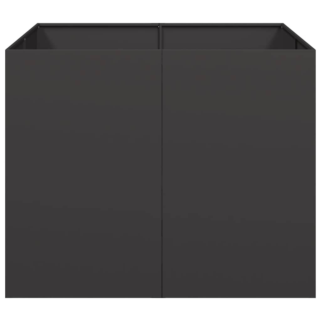 vidaXL Pflanzkübel Schwarz 100x100x80 cm Stahl