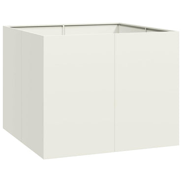 vidaXL Pflanzgefäß Weiß 100x100x80 cm Stahl