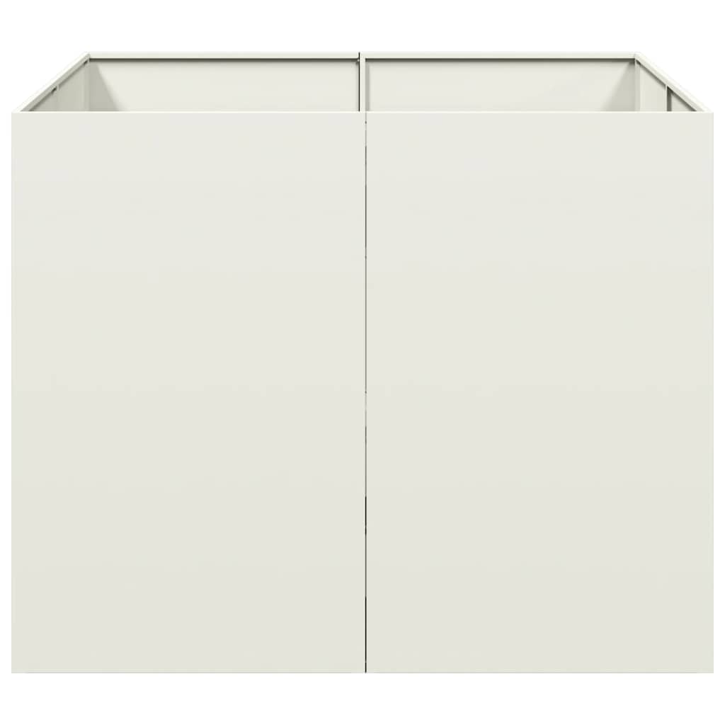 vidaXL Pflanzgefäß Weiß 100x100x80 cm Stahl
