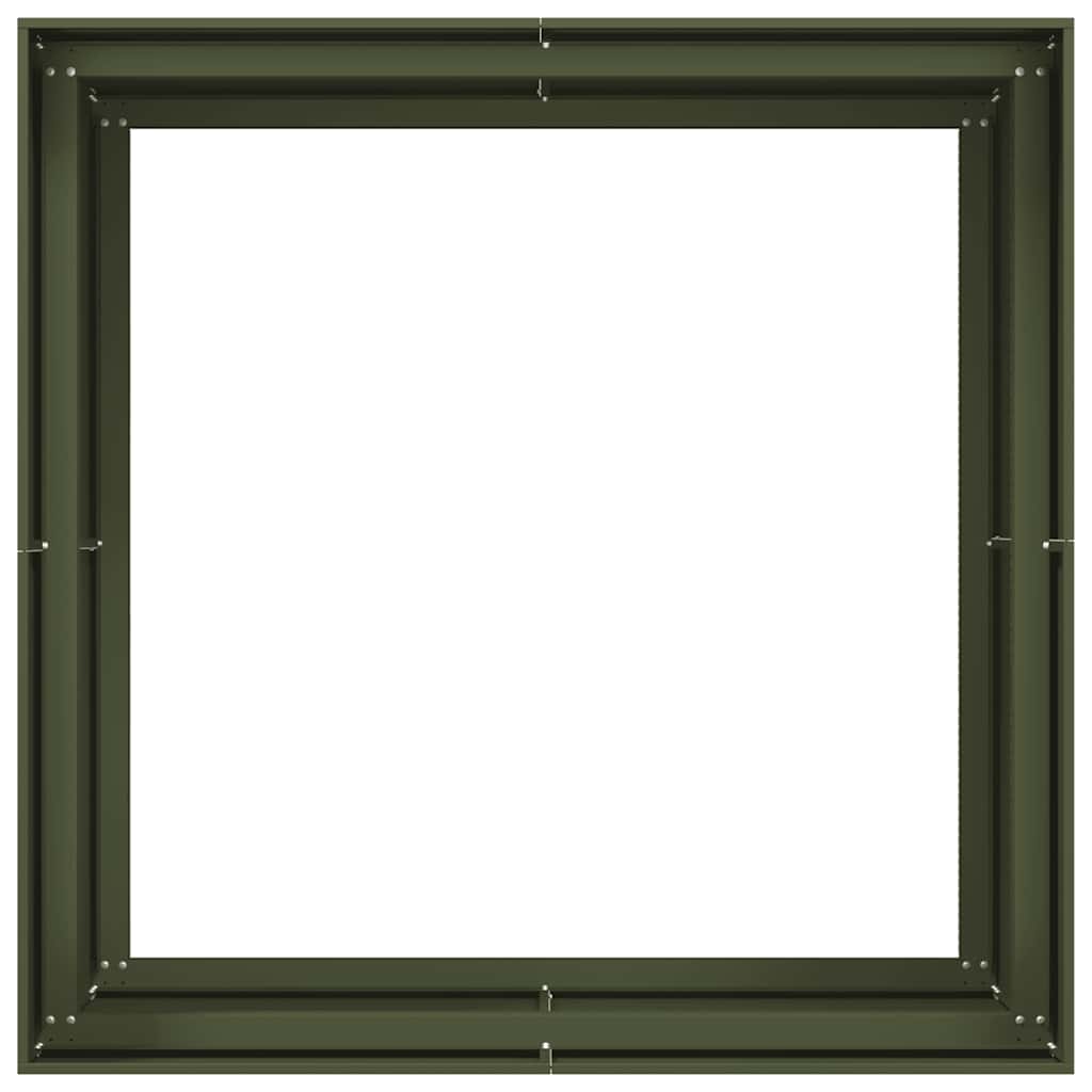 vidaXL Pflanzgefäß Olivgrün 100x100x80 cm Stahl