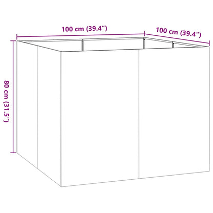 vidaXL Pflanzkübel 100x100x80 cm Edelstahl