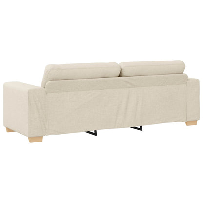 vidaXL Sofa 3 pcs Beige 221 x 80 x 80 cm Leinenmischgewebe