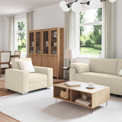 vidaXL Sofa 3 pcs Beige 219 x 80 x 82 cm Leinenmischgewebe