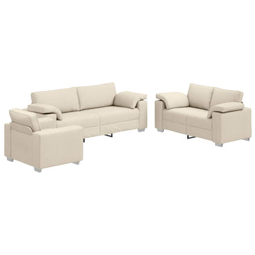 vidaXL Sofa 3 pcs Beige 219 x 80 x 82 cm Leinenmischgewebe