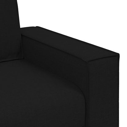 vidaXL Sofa 3 pcs Schwarz 220 x 80 x 84 cm Leinenmischgewebe